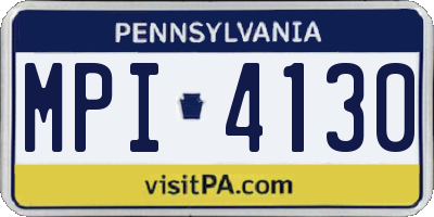 PA license plate MPI4130