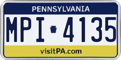 PA license plate MPI4135