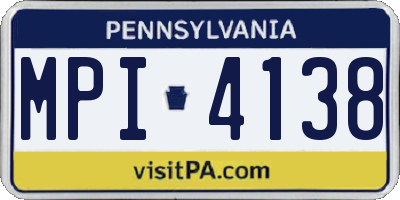 PA license plate MPI4138