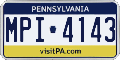 PA license plate MPI4143