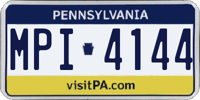 PA license plate MPI4144