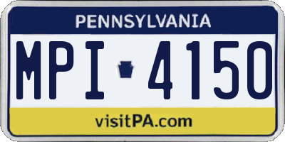 PA license plate MPI4150