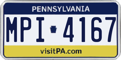 PA license plate MPI4167