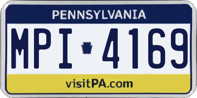 PA license plate MPI4169