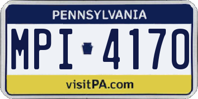 PA license plate MPI4170