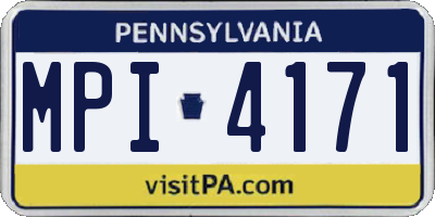 PA license plate MPI4171