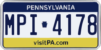 PA license plate MPI4178