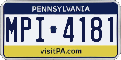 PA license plate MPI4181