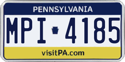 PA license plate MPI4185