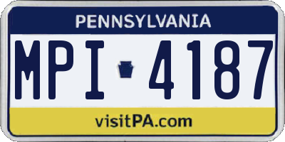 PA license plate MPI4187