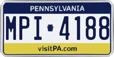 PA license plate MPI4188