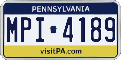 PA license plate MPI4189