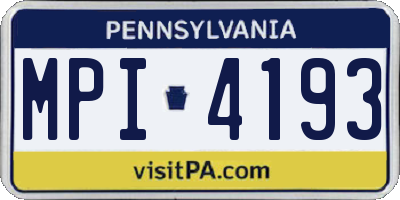 PA license plate MPI4193