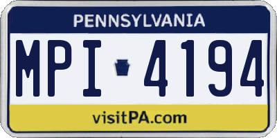 PA license plate MPI4194