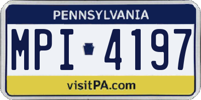 PA license plate MPI4197