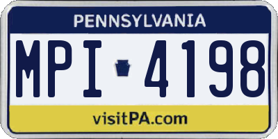 PA license plate MPI4198