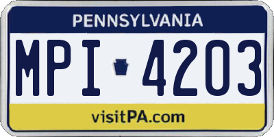 PA license plate MPI4203