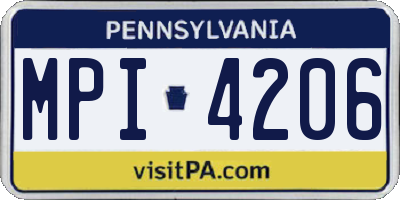 PA license plate MPI4206
