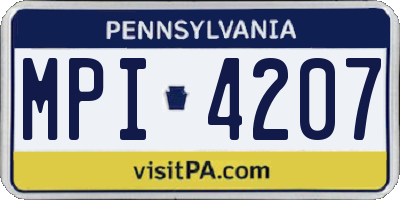 PA license plate MPI4207