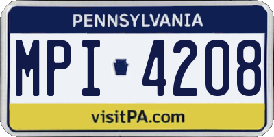 PA license plate MPI4208