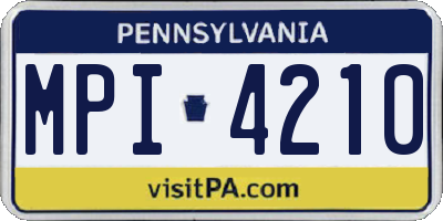 PA license plate MPI4210