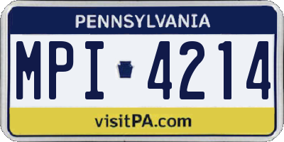 PA license plate MPI4214