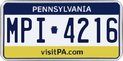 PA license plate MPI4216