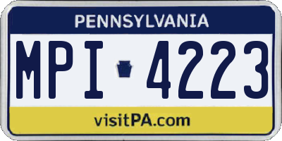 PA license plate MPI4223