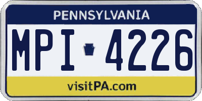PA license plate MPI4226