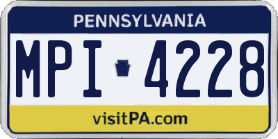 PA license plate MPI4228