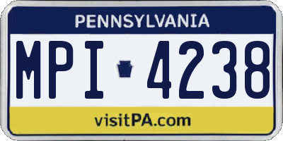 PA license plate MPI4238
