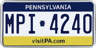 PA license plate MPI4240