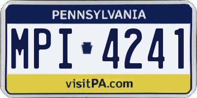 PA license plate MPI4241