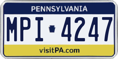 PA license plate MPI4247