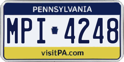 PA license plate MPI4248