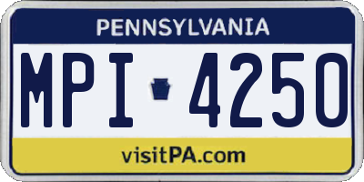PA license plate MPI4250
