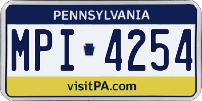 PA license plate MPI4254