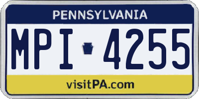 PA license plate MPI4255