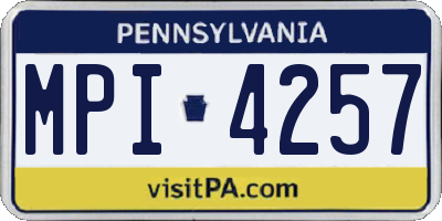 PA license plate MPI4257