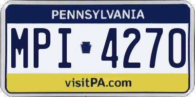 PA license plate MPI4270