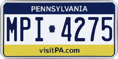 PA license plate MPI4275