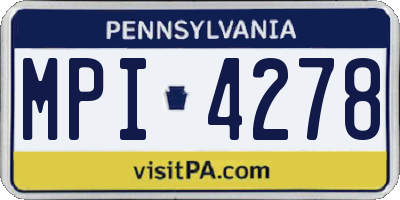 PA license plate MPI4278