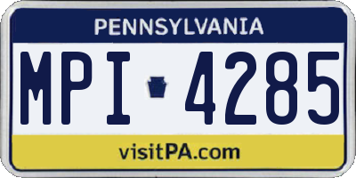 PA license plate MPI4285