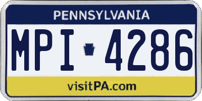 PA license plate MPI4286