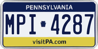 PA license plate MPI4287