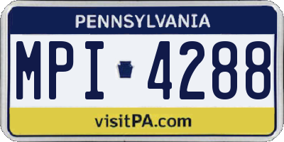 PA license plate MPI4288