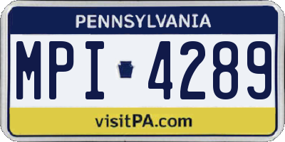 PA license plate MPI4289