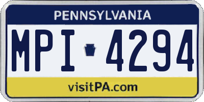 PA license plate MPI4294