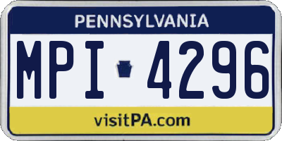 PA license plate MPI4296