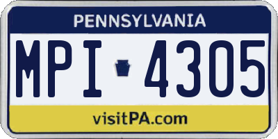 PA license plate MPI4305